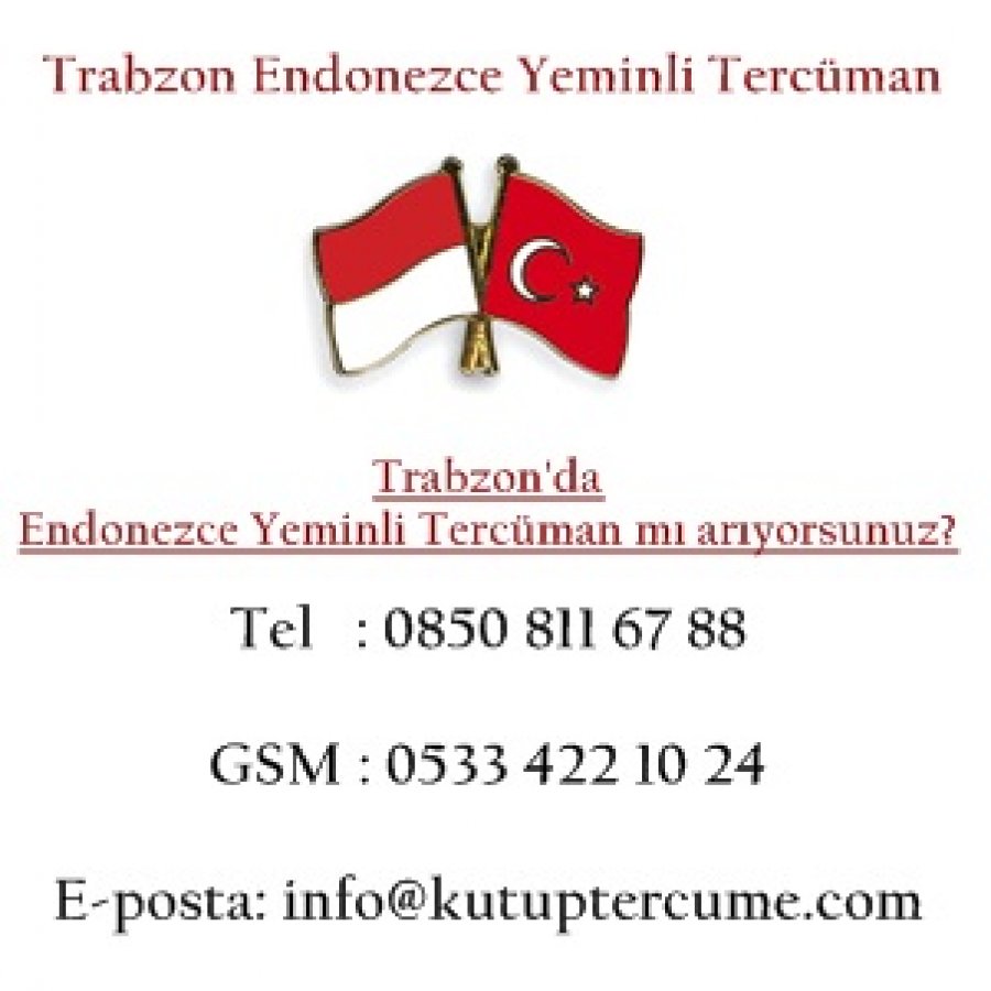 Trabzon Tercüme Endonezce Çeviri