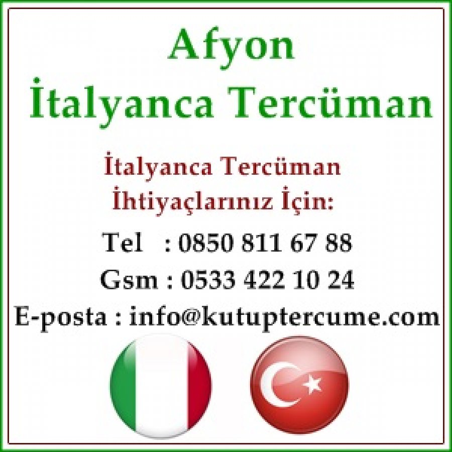 İtalyanca Yeminli Tercüman Afyon