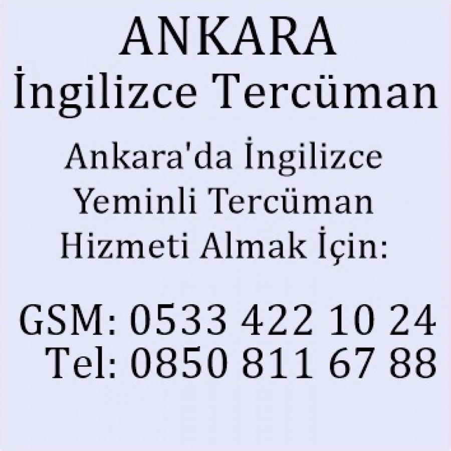 İngilizce Çevirmen Ankara