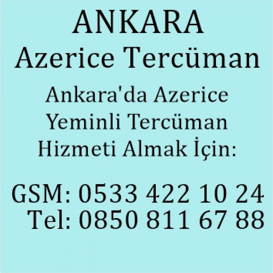Azerice Çevirmen Ankara
