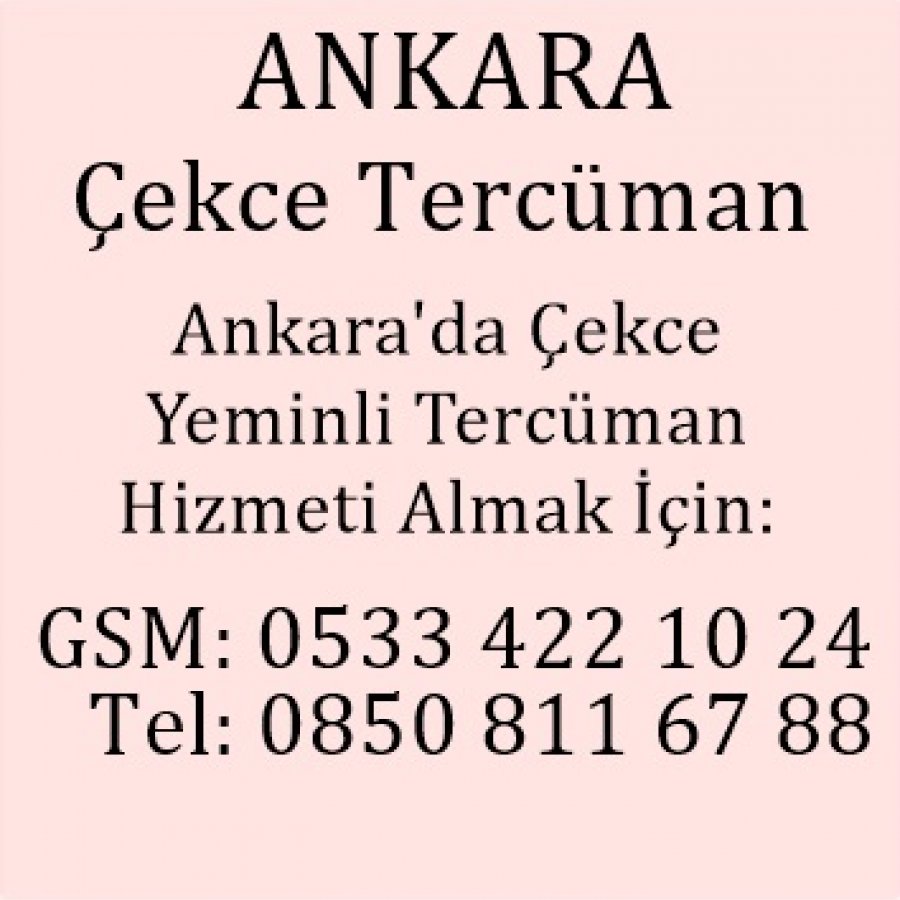 Çekce Çevirmen Ankara