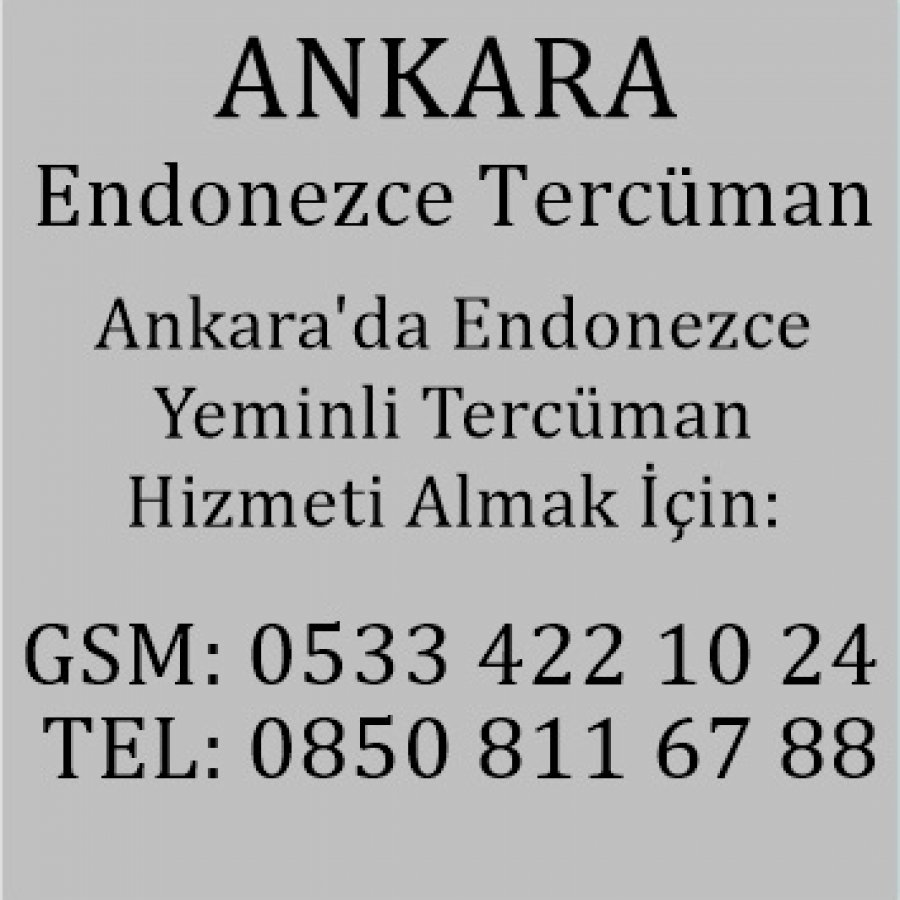Endonezce Çevirmen Ankara