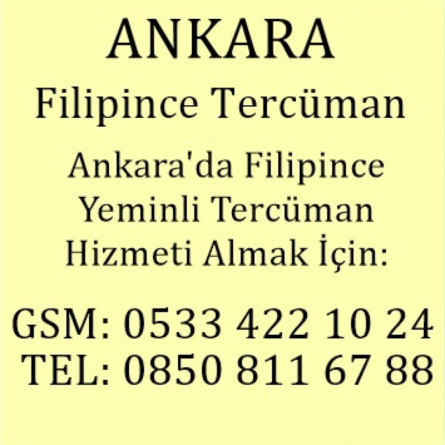 Filipince Çevirmen Ankara