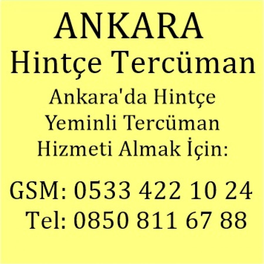 Hintçe Çevirmen Ankara