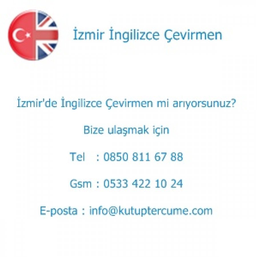 İzmir'de İngilizce Tercüme Hizmeti