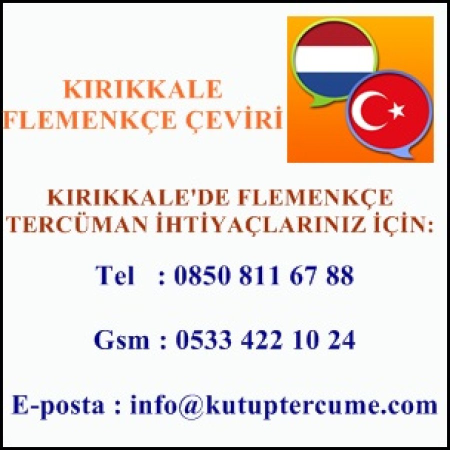Flemenkçe Kırıkkale Çeviri Hizmeti
