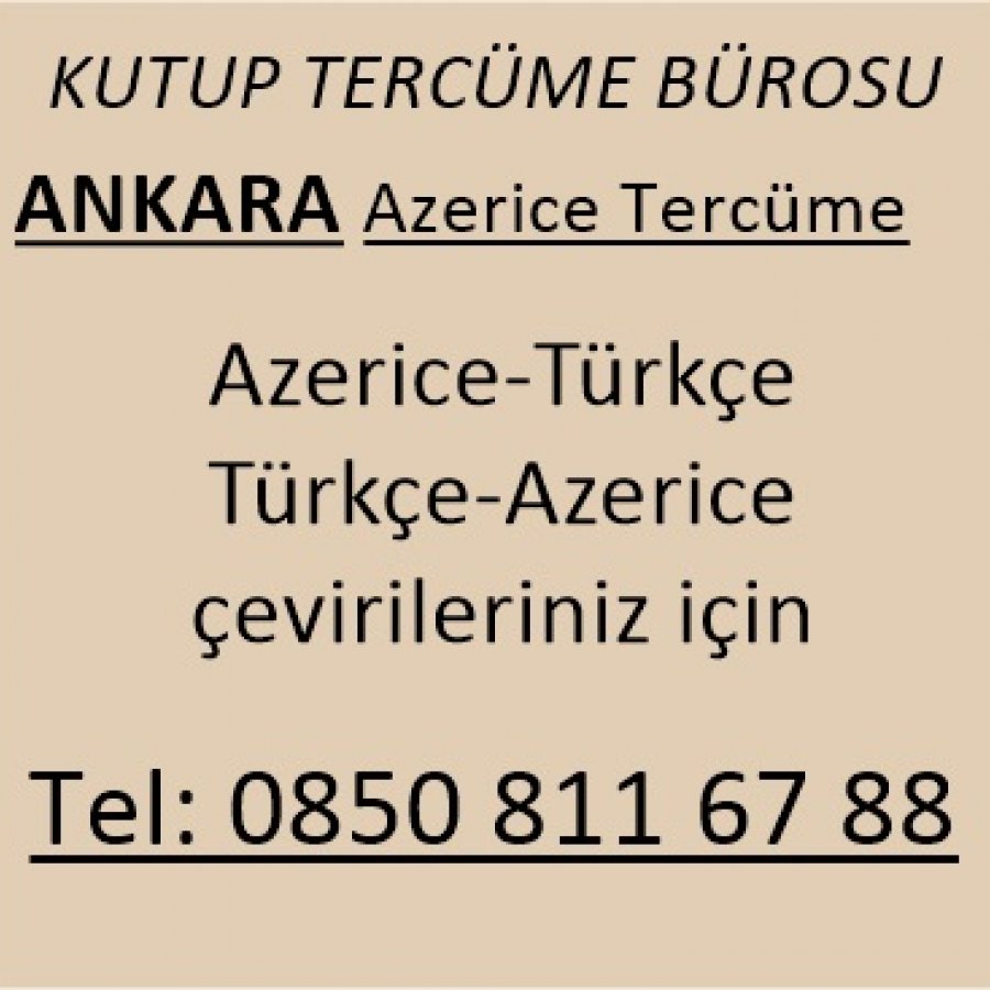 Ankara Azerice Tercüme