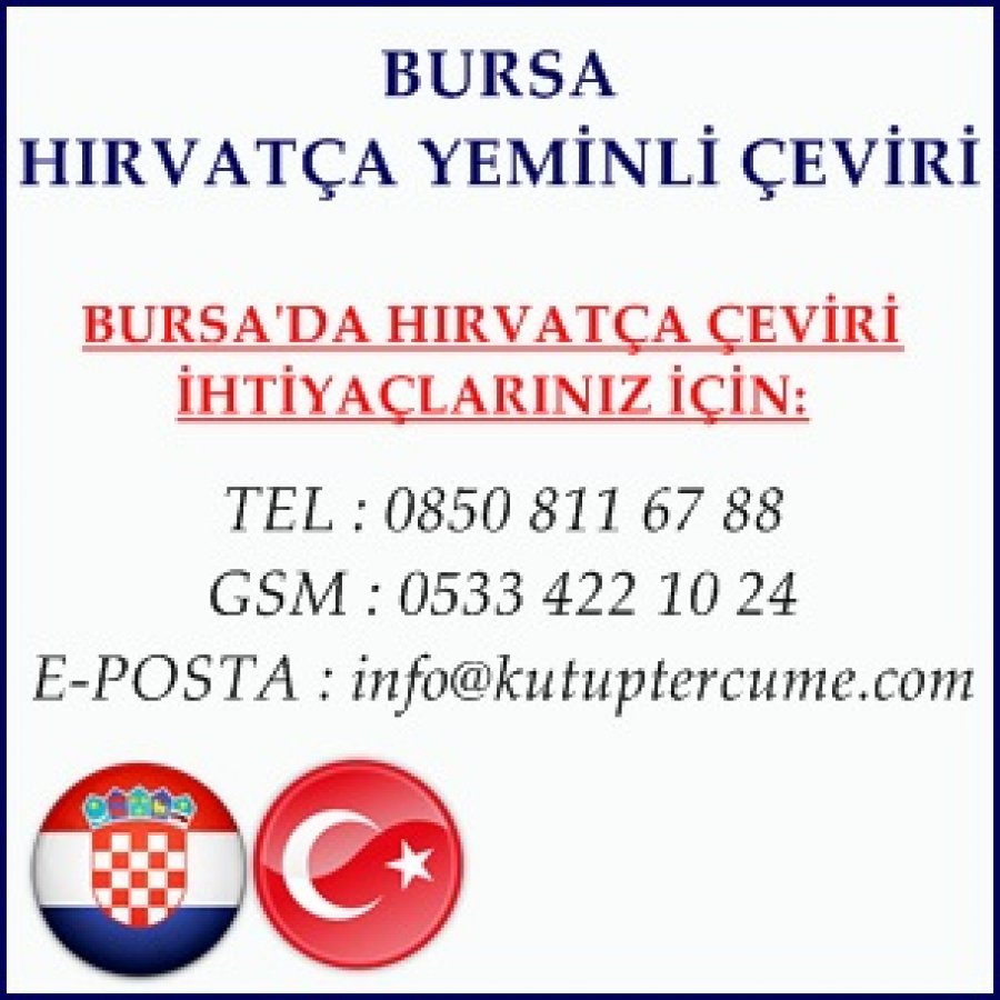 Hırvatça Yeminli Tercüme Bursa