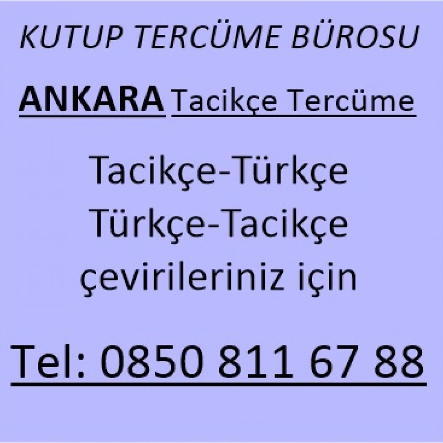 Ankara Tacikçe Tercüme