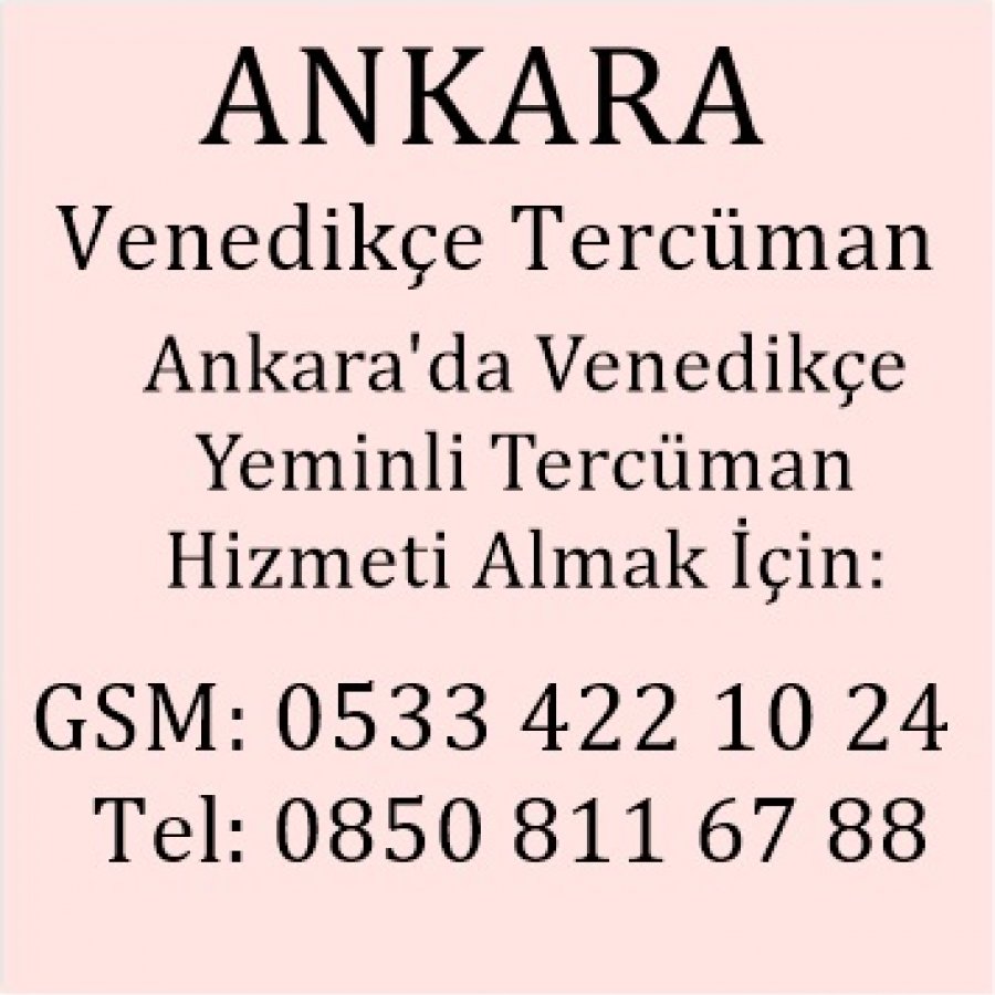 Venedikçe Çevirmen Ankara