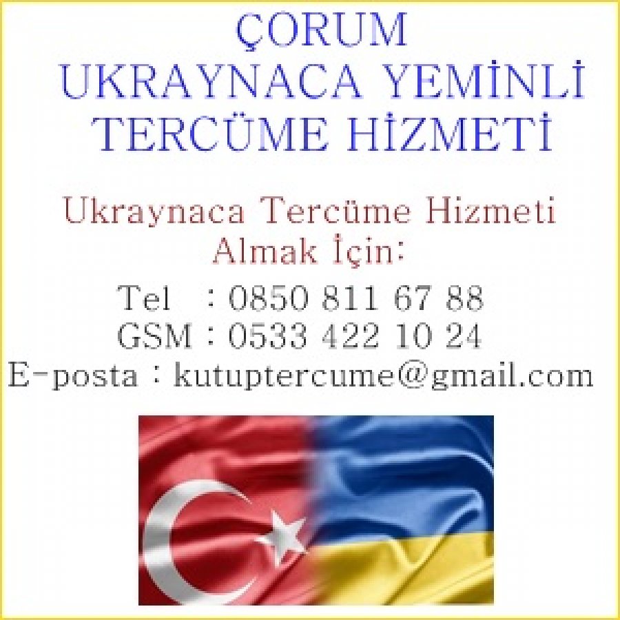 Ukraynaca Tercümanlık Çorum Çeviri
