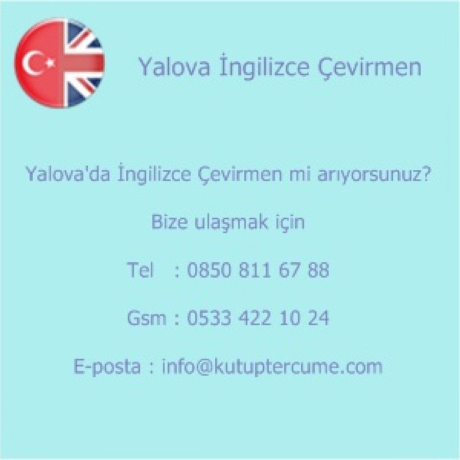 Yalova'da İngilizce Tercüme Hizmeti