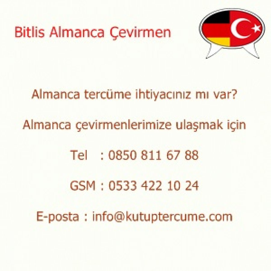 Bitlis Almanca Çeviri Hizmetleri