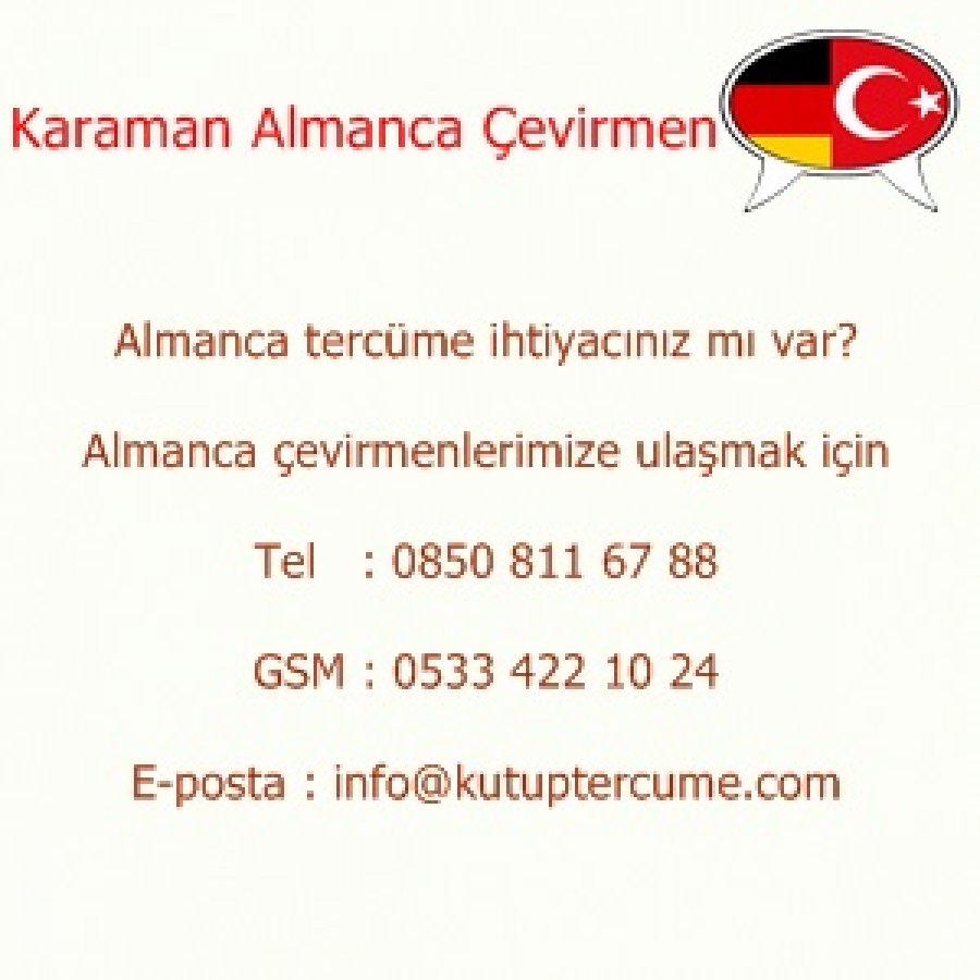 Karaman Almanca Çeviri Hizmetleri