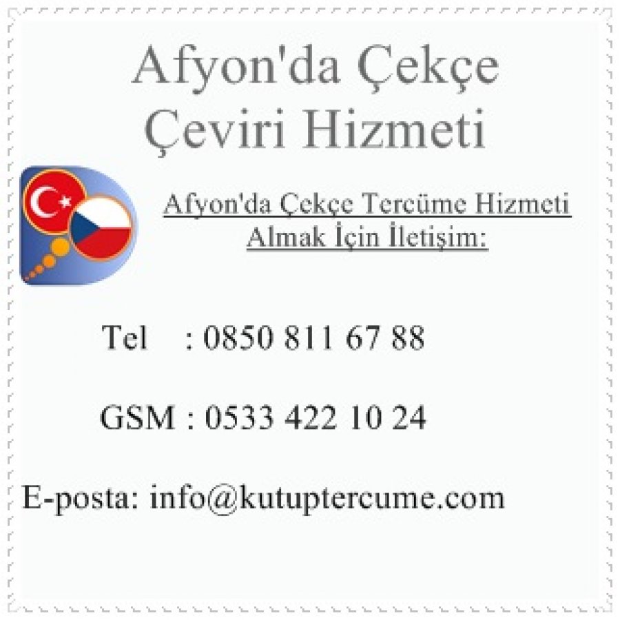 Afyon'da Çekçe Tercüme