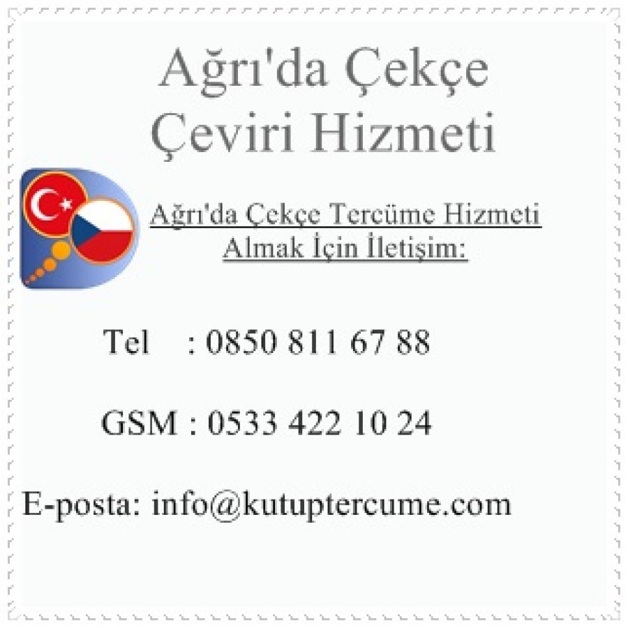 Ağrı'da Çekçe Tercüme