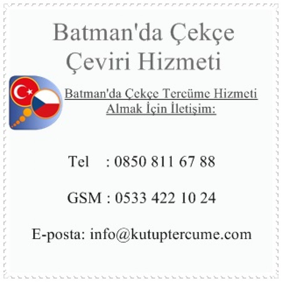 Batman'da Çekçe Tercüme