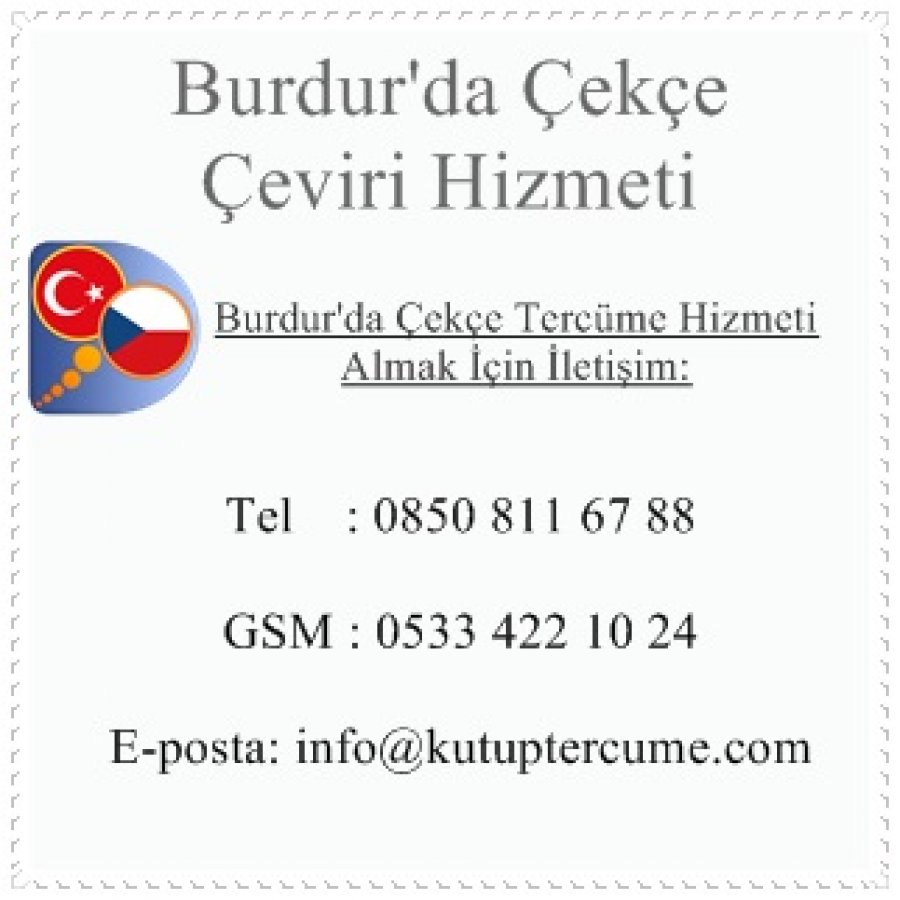 Burdur'da Çekçe Tercüme