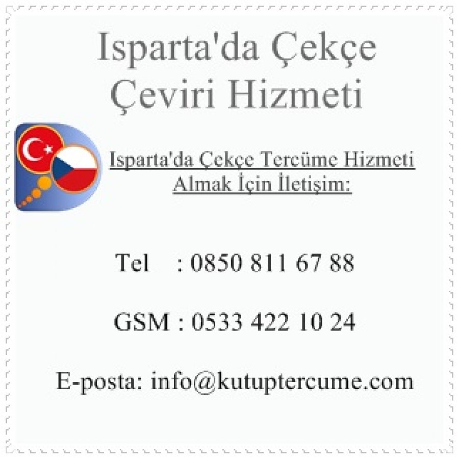 Isparta'da Çekçe Tercüme 