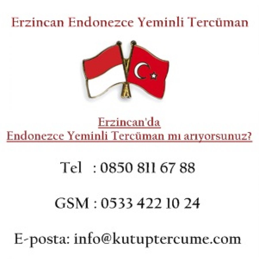 Erzincan Tercüme Endonezce Çeviri