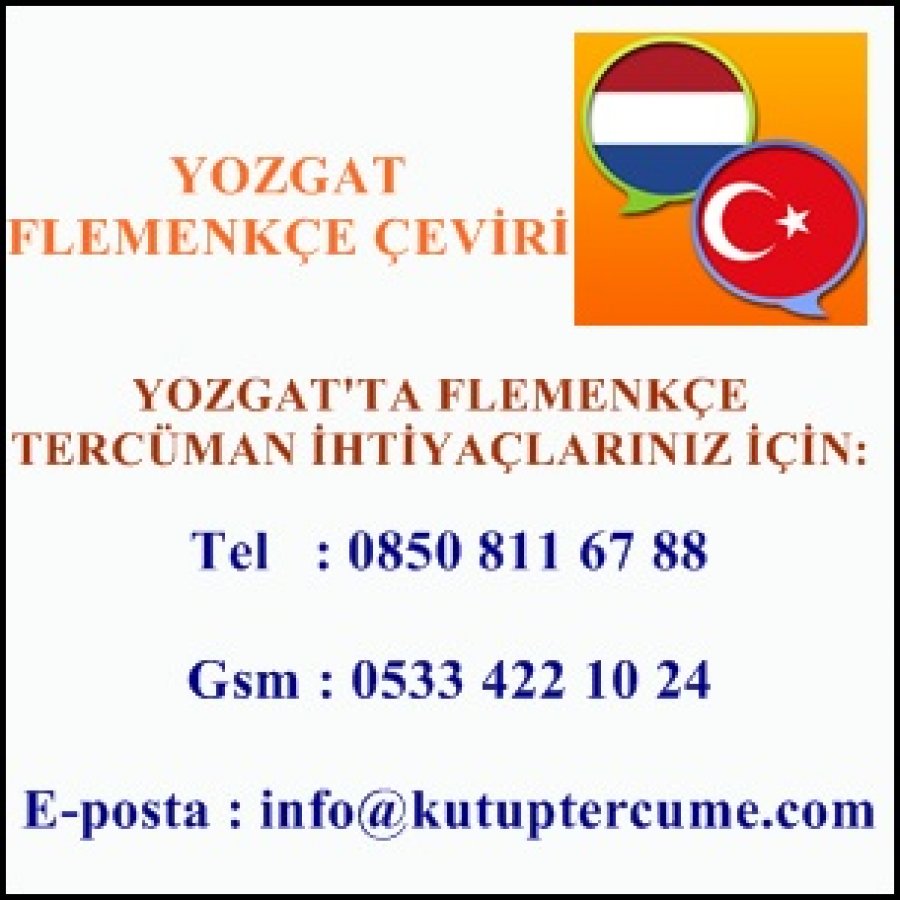 Flemenkçe Yozgat Çeviri Hizmeti