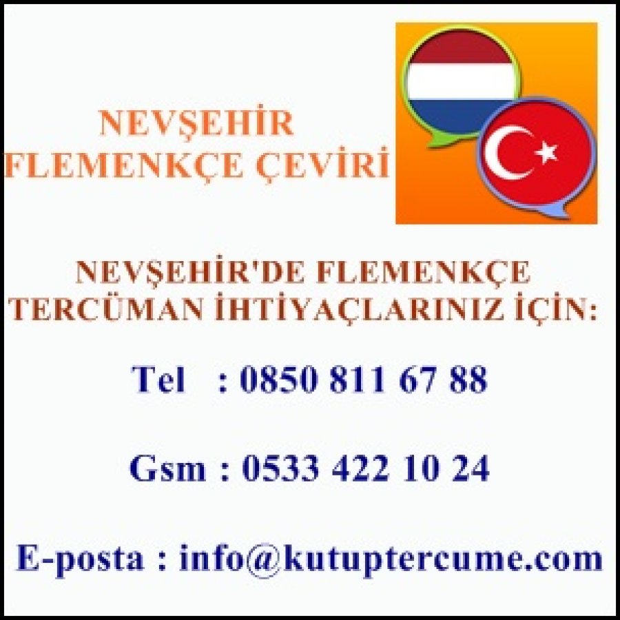 Flemenkçe Nevşehir Çeviri Hizmeti