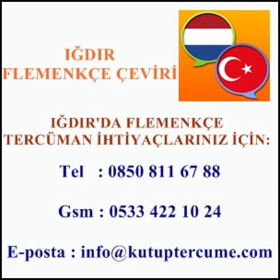 Flemenkçe Iğdır Çeviri Hizmeti