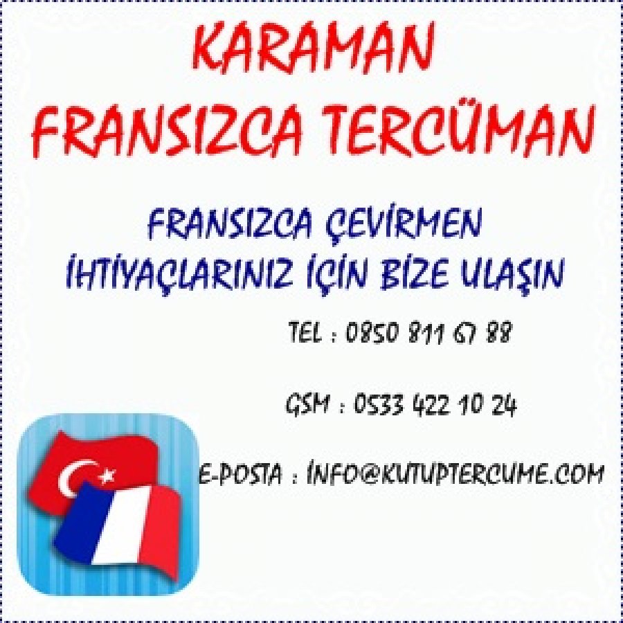 Fransızca Çeviri Hizmeti Karaman