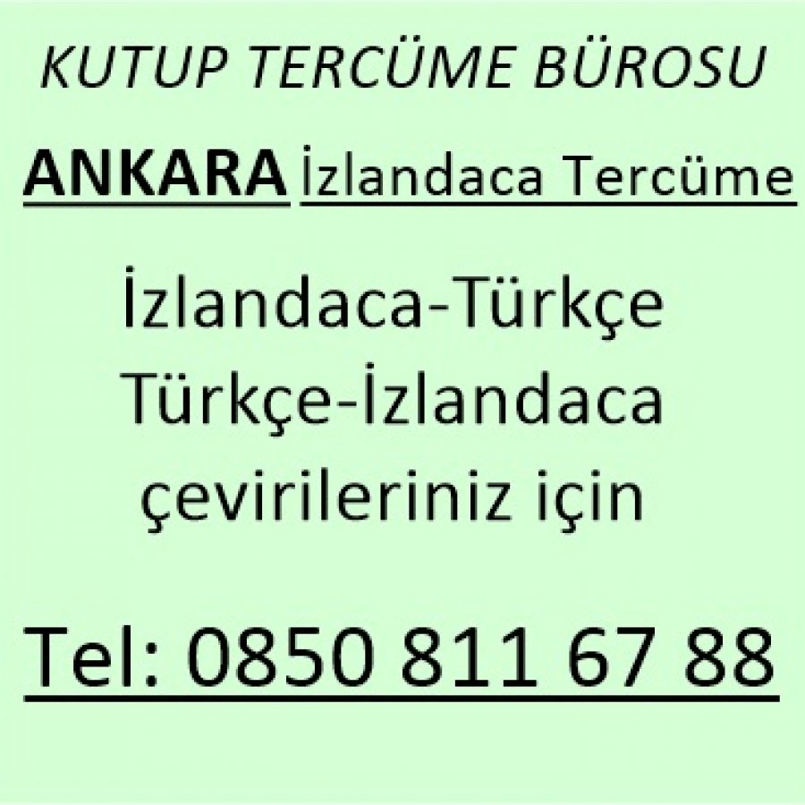 Ankara İzlandaca Tercüme