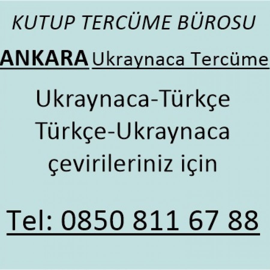 Ankara Ukraynaca Tercüme