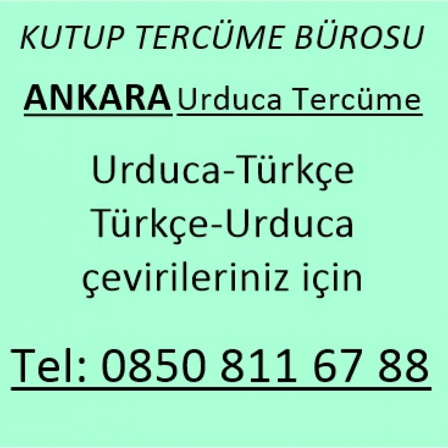 Ankara Urduca Tercüme