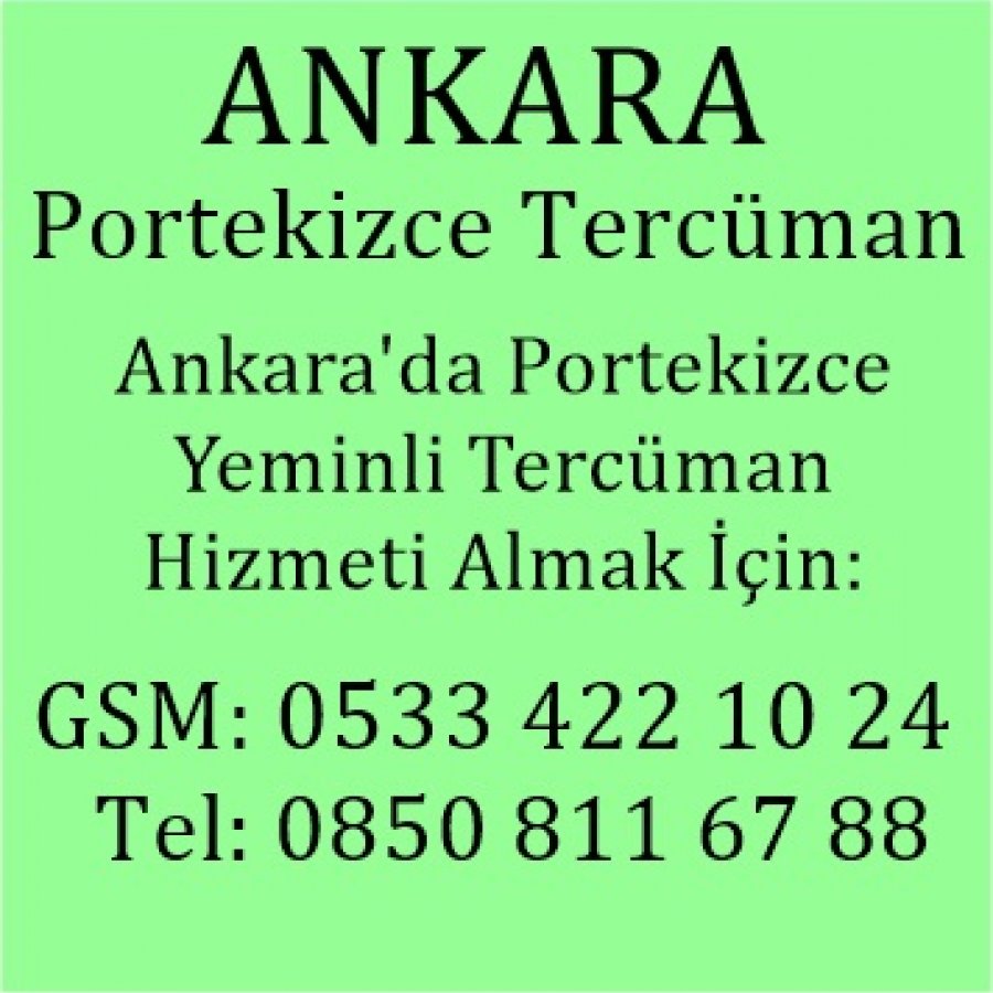 Portekizce Çevirmen Ankara